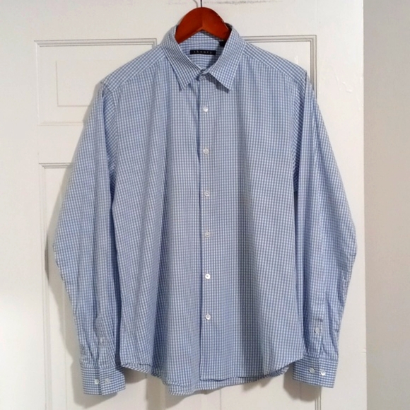 Theory Other - 💙Theory💙 - Men's Blue/White Gingham Sylvain Amicable L/S Button Down